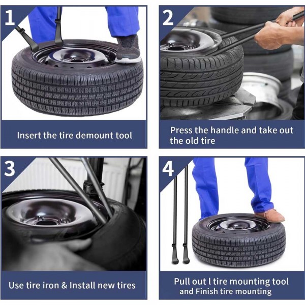 Tire Mount and Demount Iron, Tire Changing Removal Tool, Tubeless Tires